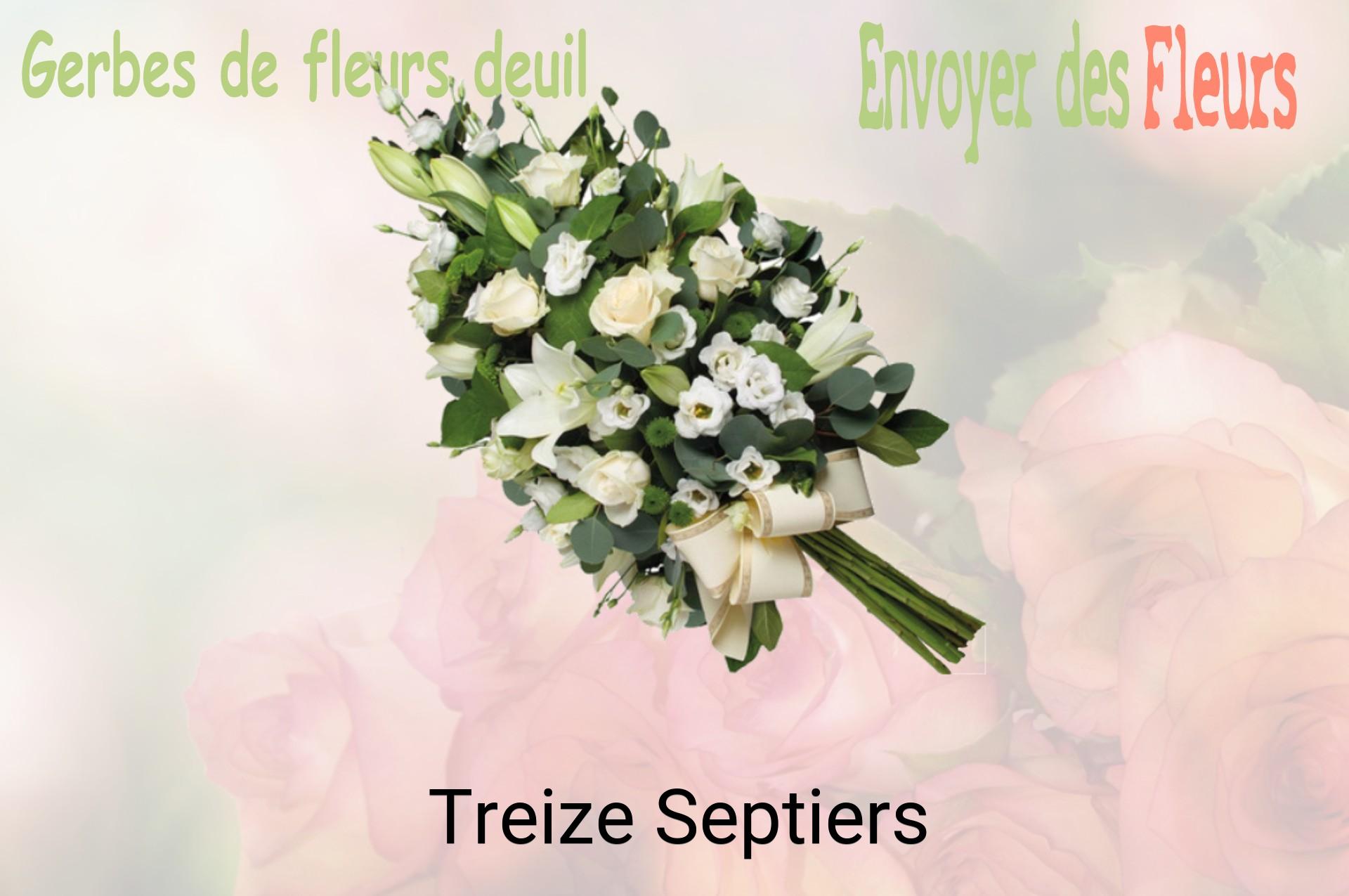 Gerbe de fleurs de deuil livrée à Treize-Septiers